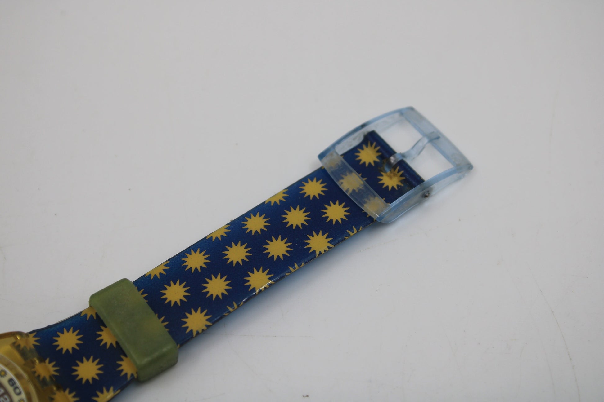 1995, Vintage Gents Solar Swatch, 'Lots of Sun', SRJ100, Original Box, nice, used condition, Solar powered!