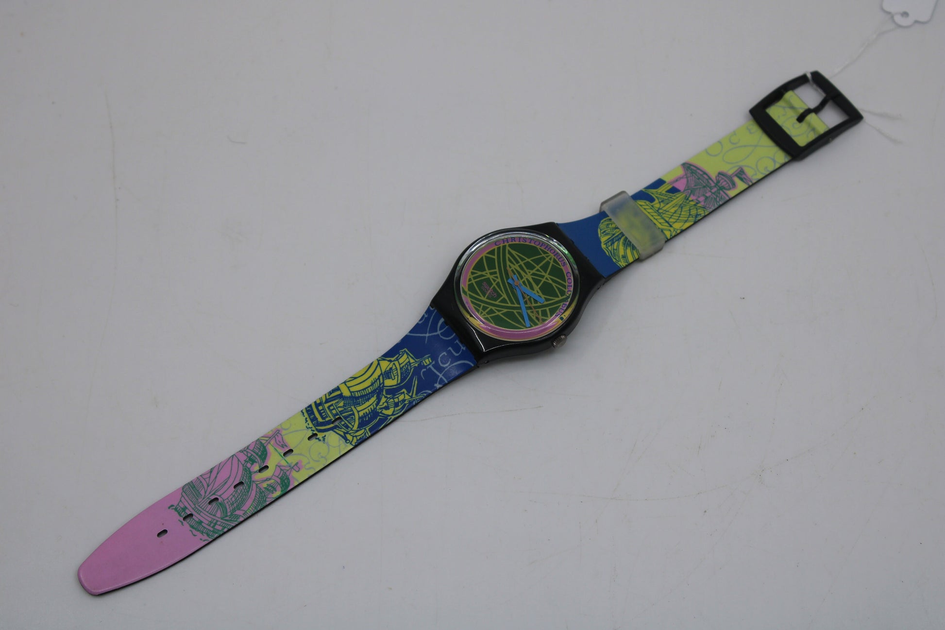 1991 Vintage Gents Swatch 'The Globe' GB137, Nice, Used Condition, working 100% with the ORIGINAL strap