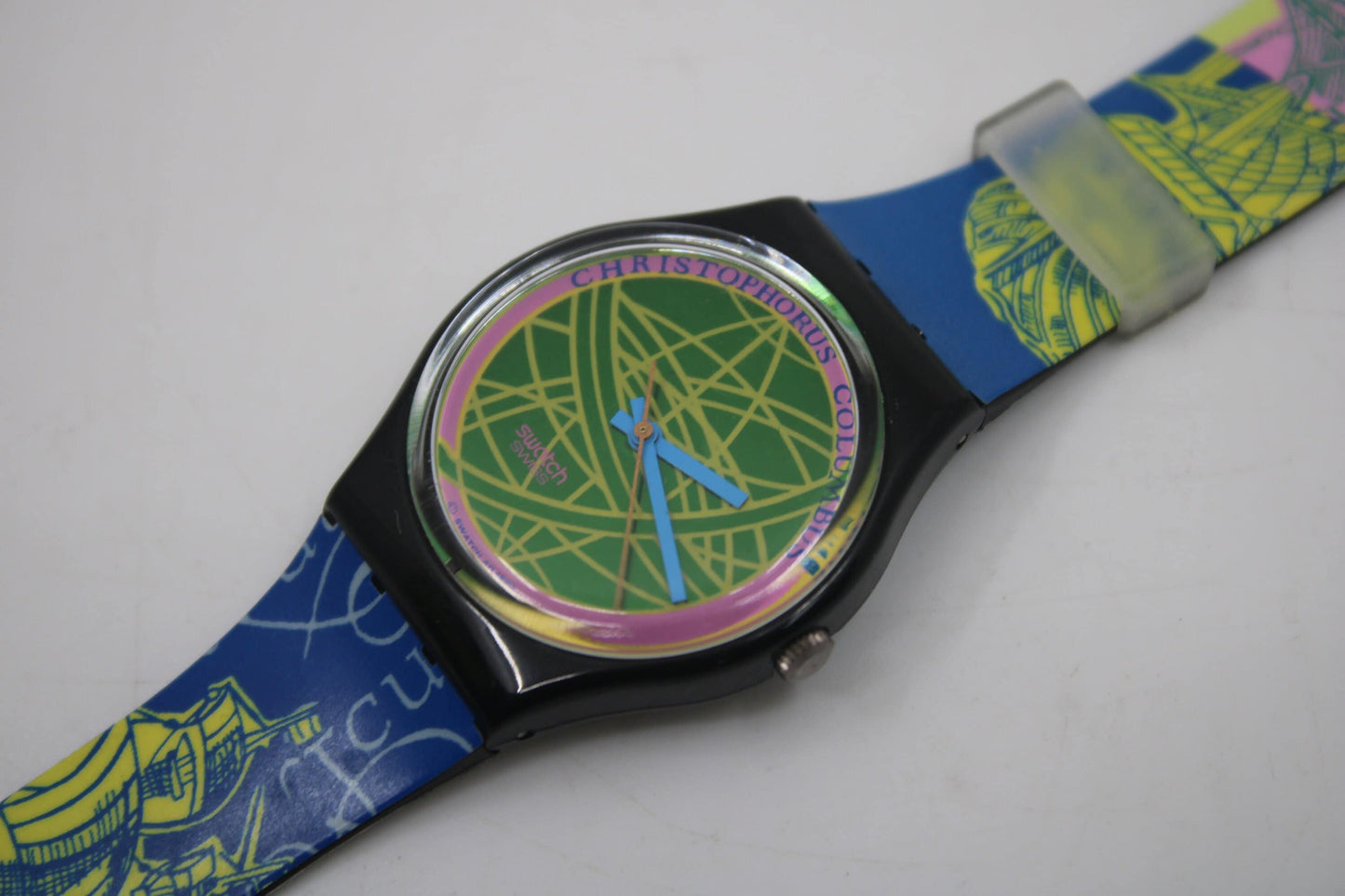 1991 Vintage Gents Swatch 'The Globe' GB137, Nice, Used Condition, working 100% with the ORIGINAL strap