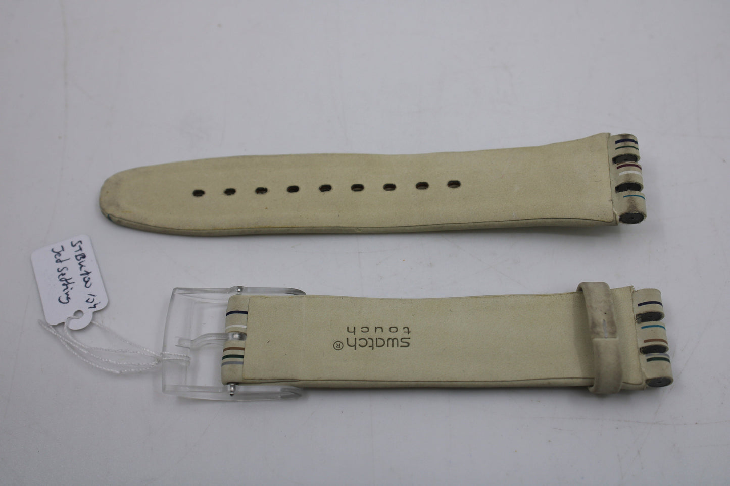Vintage Swatch 'Touch Bi-Timer' Strap, 'Jet Setting', STBK100, 19mm, NEW OLD STOCK, Never Used