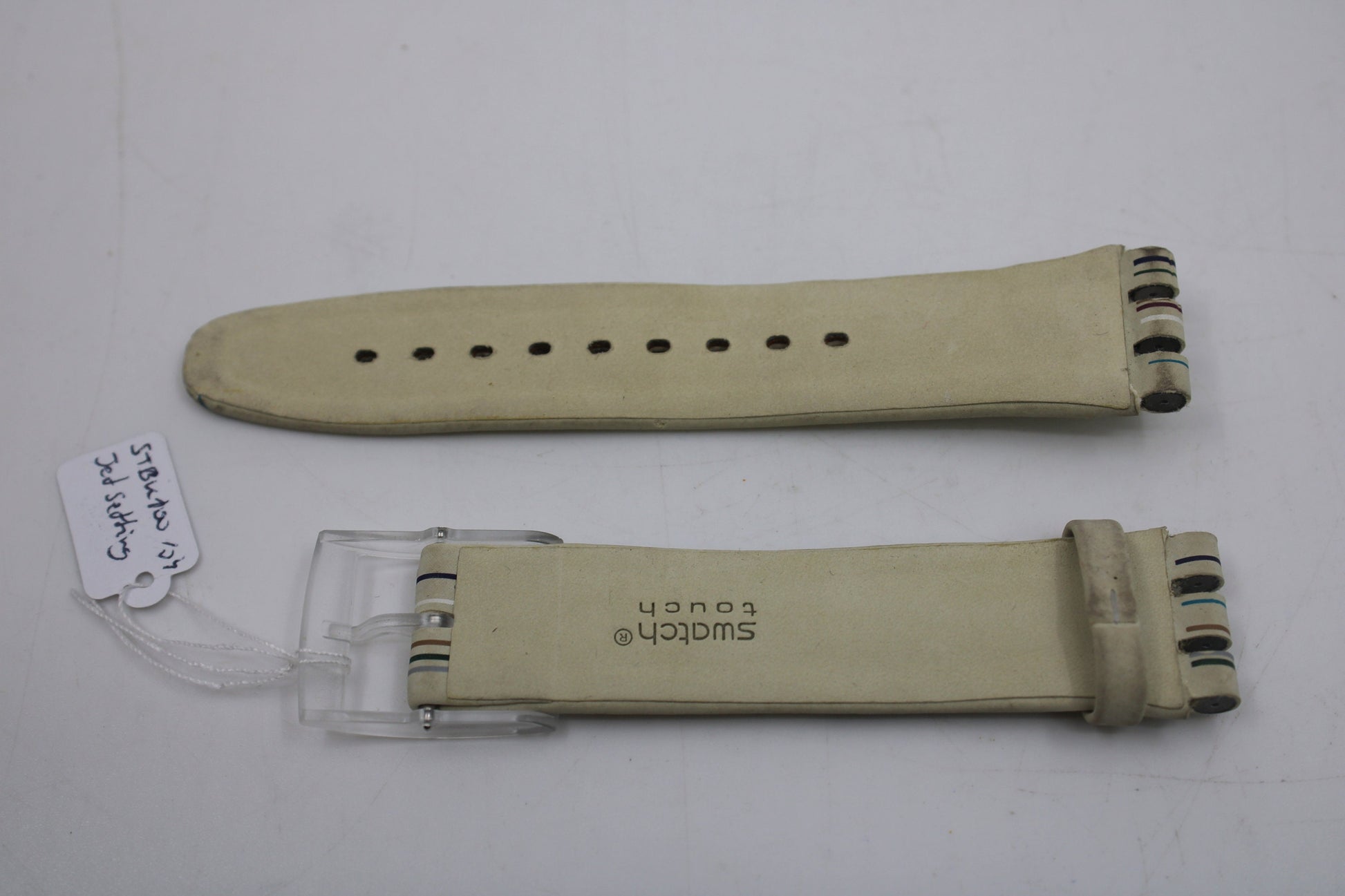 Vintage Swatch 'Touch Bi-Timer' Strap, 'Jet Setting', STBK100, 19mm, NEW OLD STOCK, Never Used