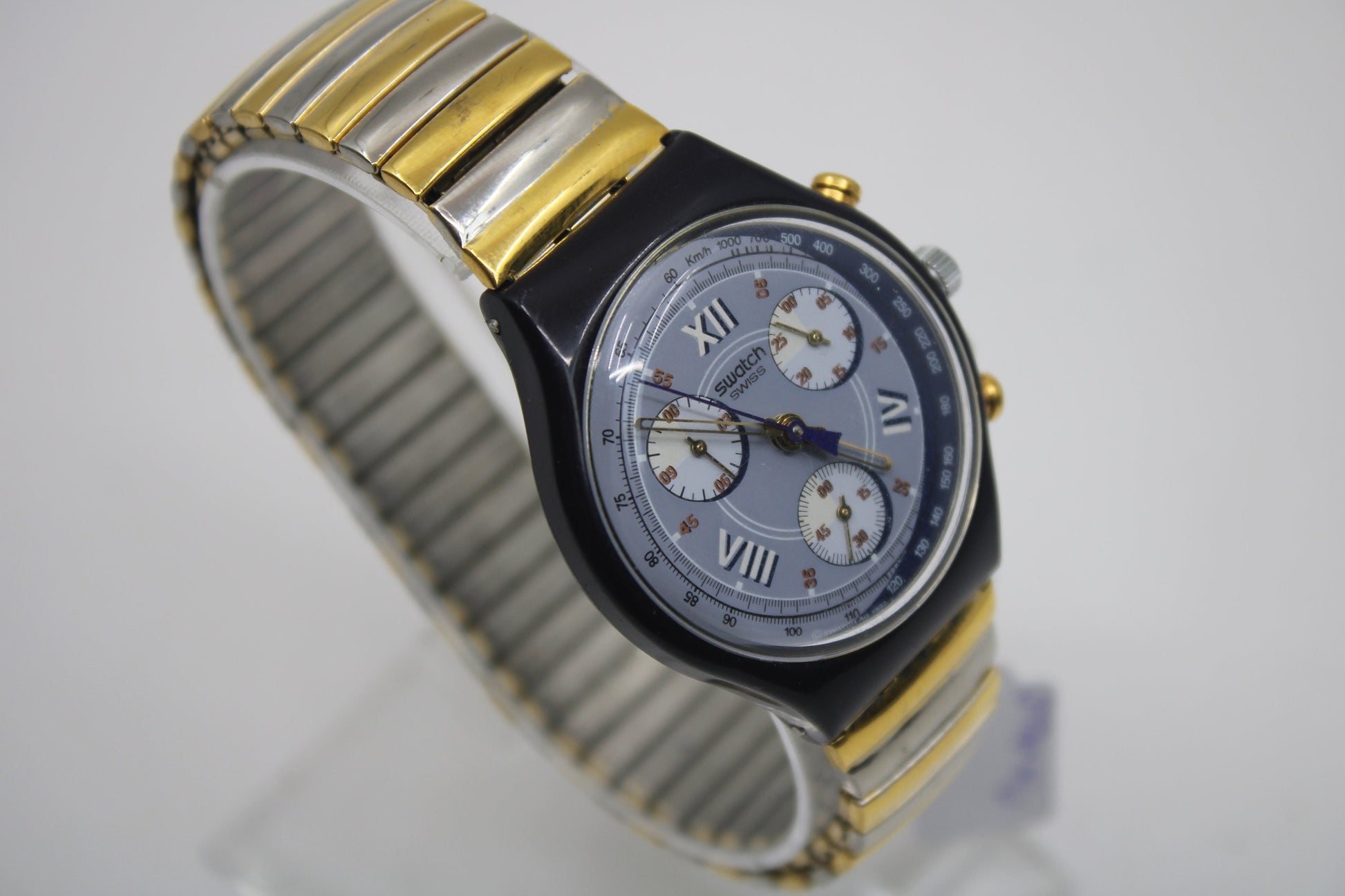 1993, Vintage Gents Chrono Swatch, 'Alabama, SCN105, NO box, Clock 100% Working - Chrono IS Working, New Strap