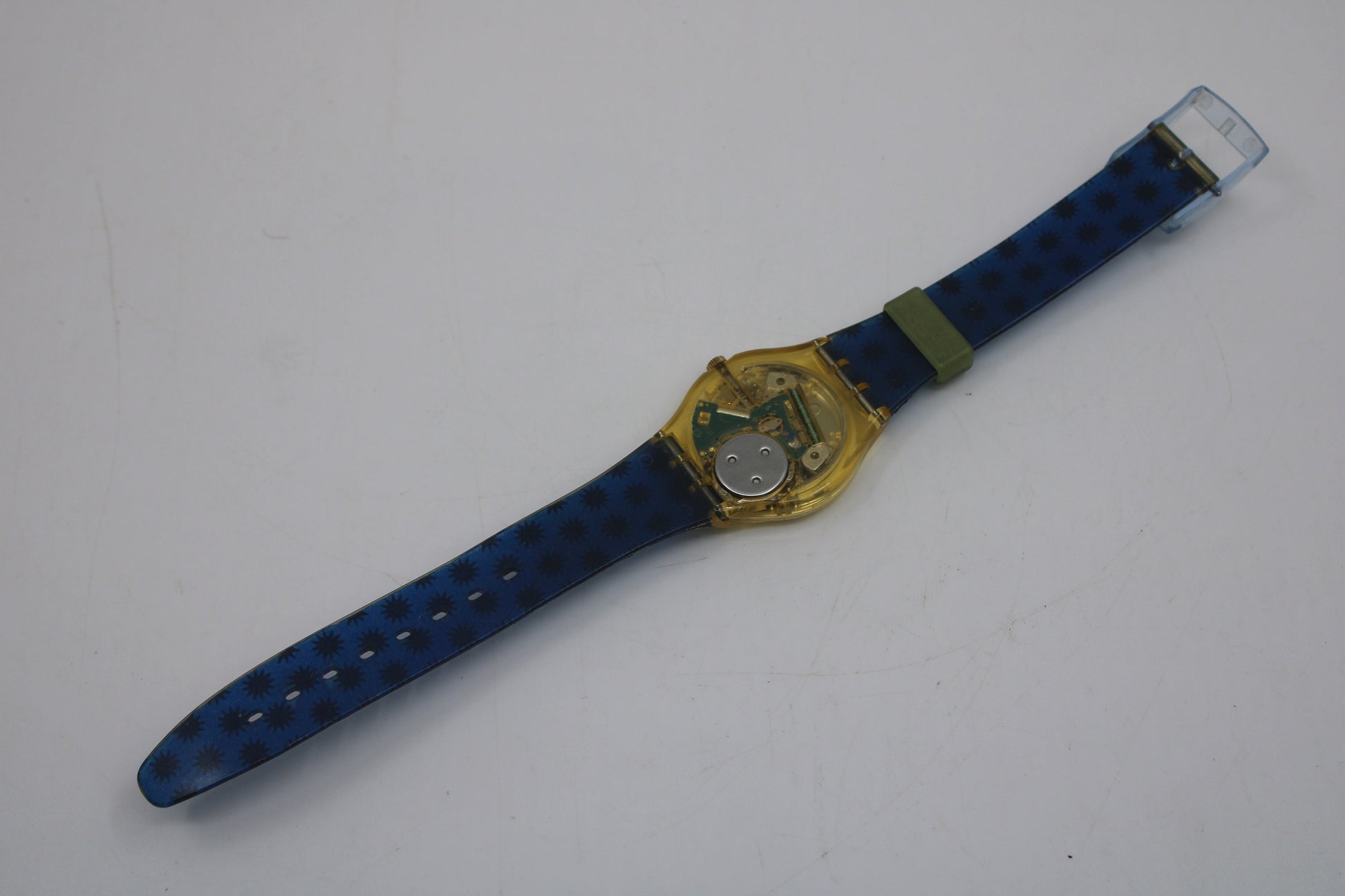 1995, Vintage Gents Solar Swatch, 'Lots of Sun', SRJ100, Original Box, nice, used condition, Solar powered!