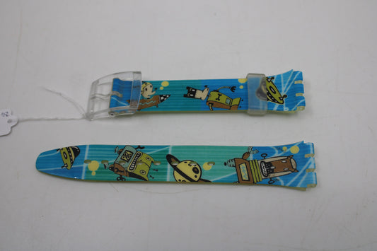 Vintage Swatch Strap, 'Strange Space', GK370, 17mm, Gents, New Old Stock