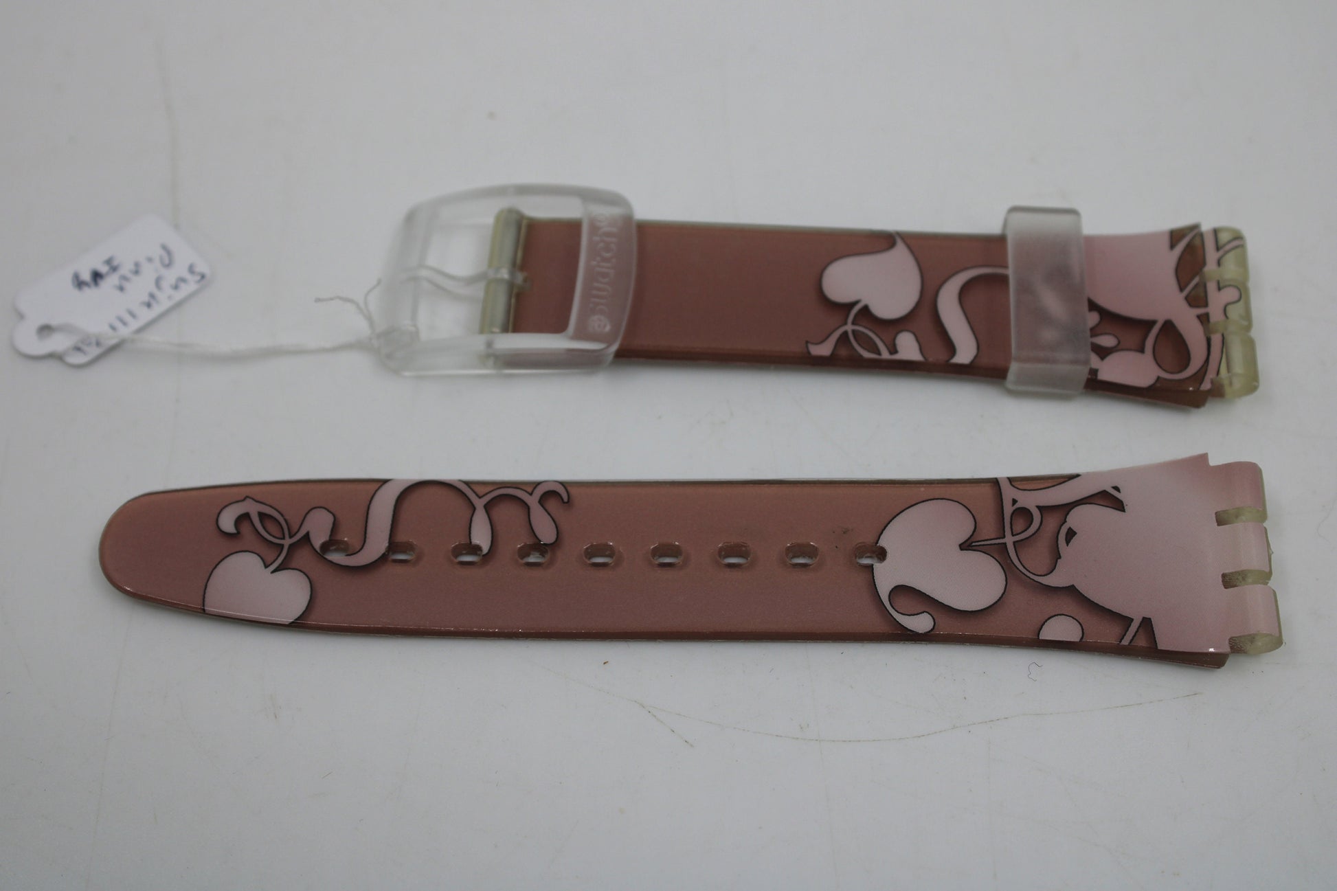 Vintage Swatch 'Jelly in Jelly' Strap, 'Pink Ivy', SUJK111, 19mm, NEW OLD STOCK, Never Used