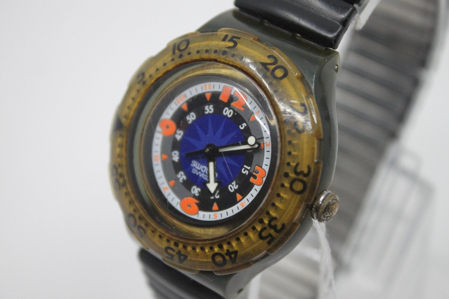 1993 Vintage Swatch Scuba 'Black Gondola' SDM100/101, good, much used condition, working 100%