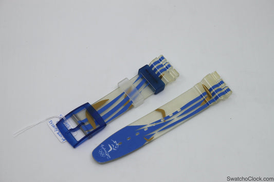 1995, Vintage Aqua Chrono Swatch Strap, 'Sydney 2000', 19mm, SBZ102Z, Aqua Chrono , New Old Stock