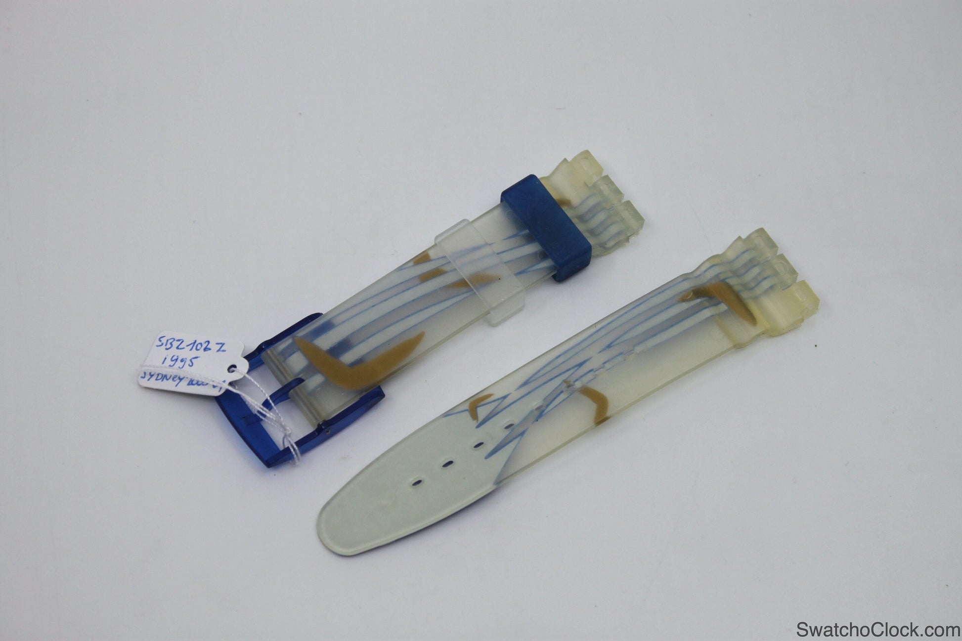 1995, Vintage Aqua Chrono Swatch Strap, 'Sydney 2000', 19mm, SBZ102Z, Aqua Chrono , New Old Stock