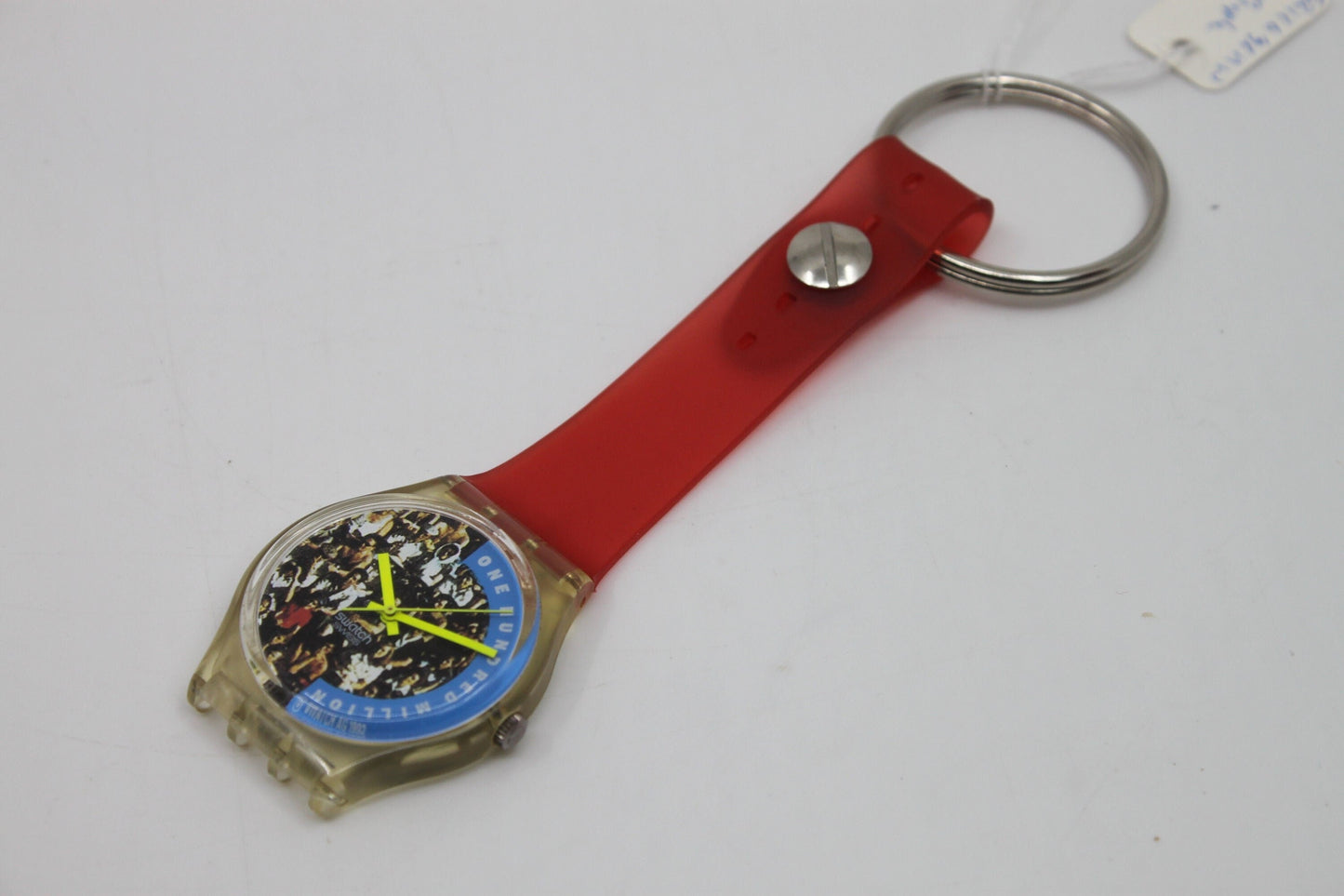Unique, Vintage Swatch Keychain, GZ126, 1992, 'The People', made from recycled, NON-working Gents Swatch watch