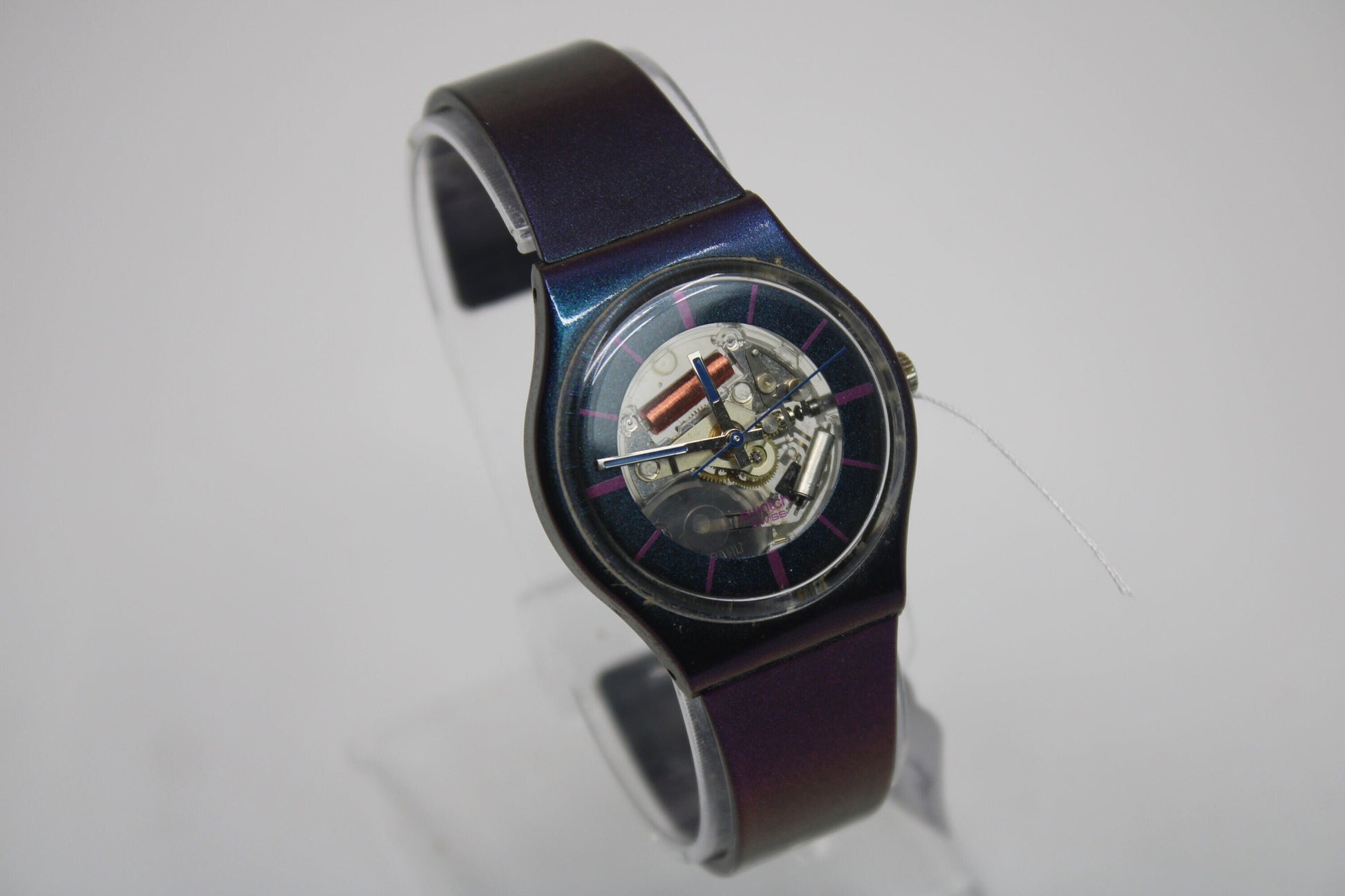 2001, Vintage Gents Swatch 'Purple Sunset', GV115, NO box, In Good, Used Condition, working 100%, Original Strap