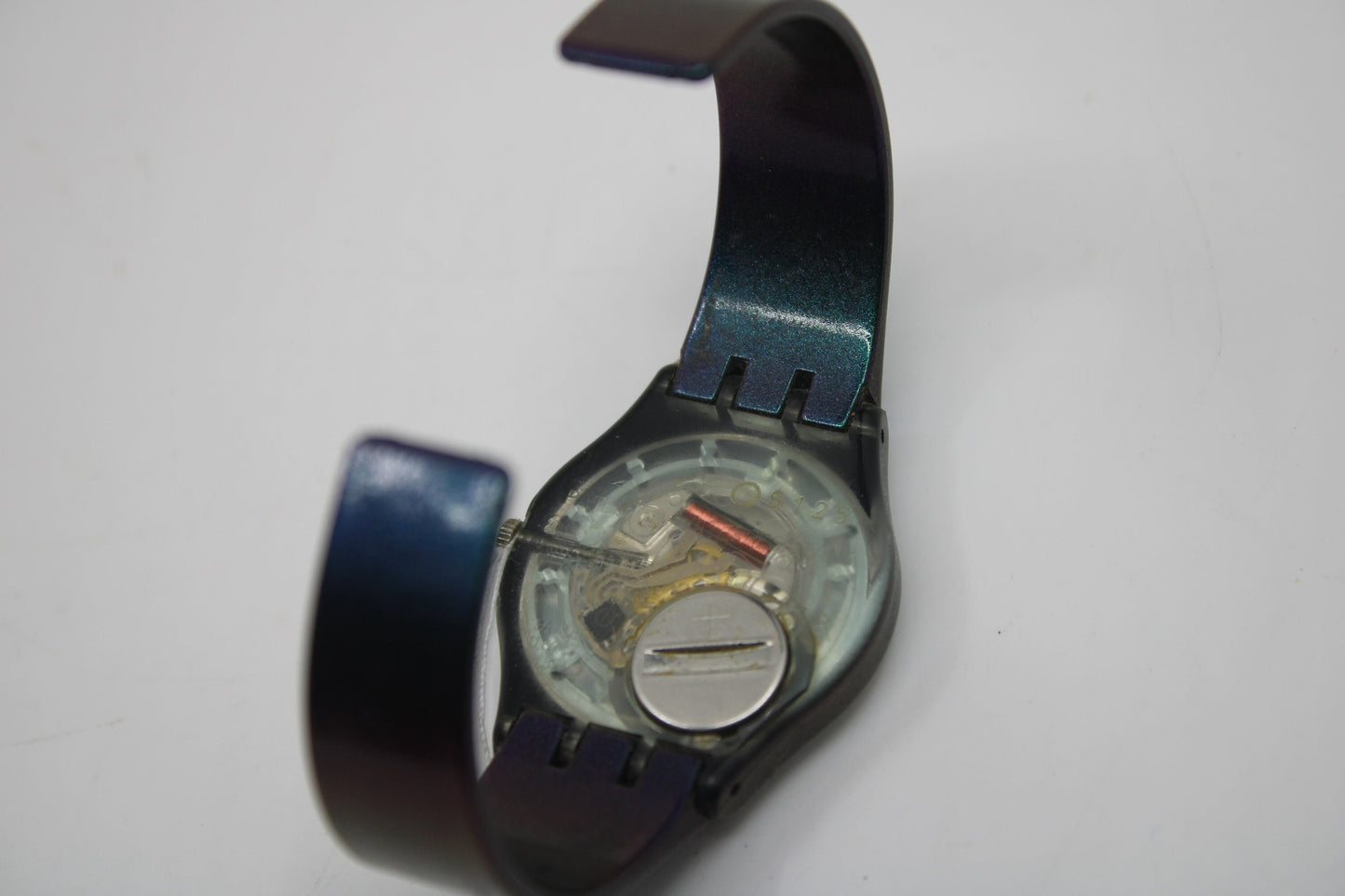 2001, Vintage Gents Swatch 'Purple Sunset', GV115, NO box, In Good, Used Condition, working 100%, Original Strap