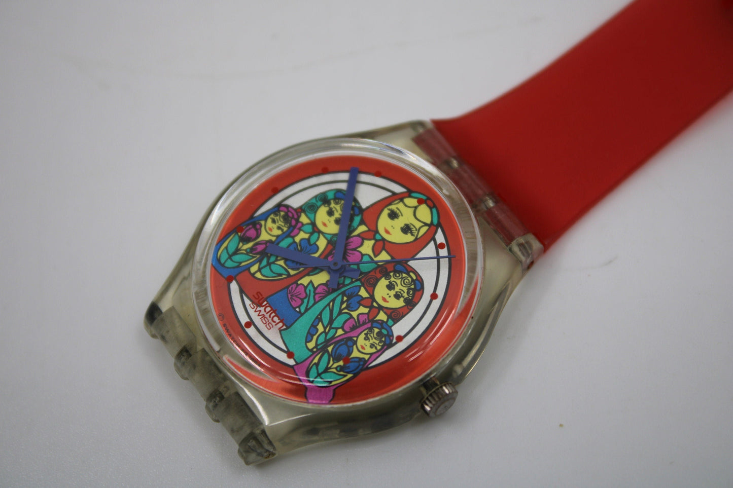 Unique, Vintage Swatch Keychain, GK204/GK205, 1995, 'Matrioska', made from recycled, NON-working Gents Swatch watch
