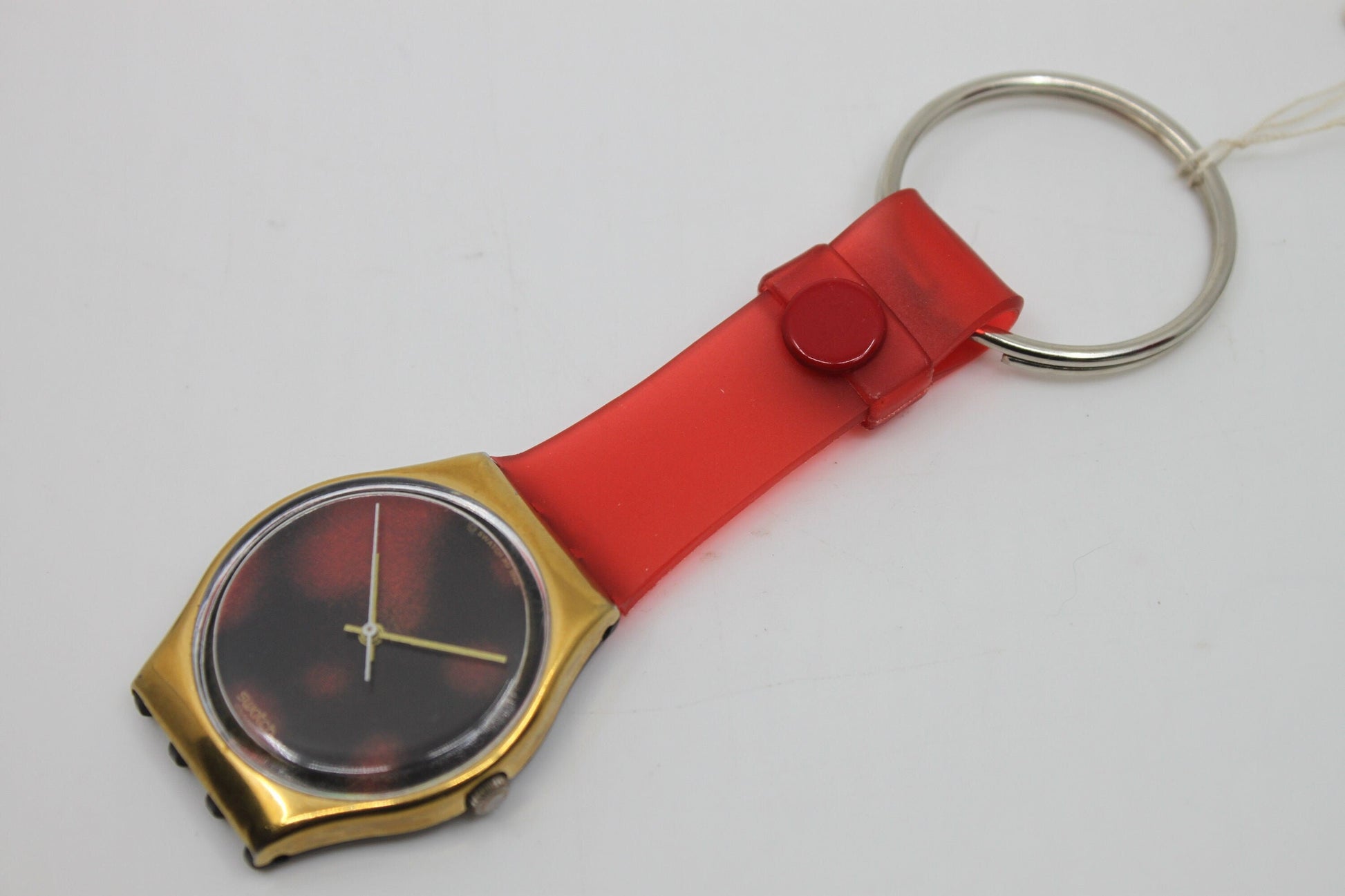Unique, Vintage Swatch Keychain, GX104, 1988, 'Sloan Ranger', made from recycled, NON-working Gents Swatch watch