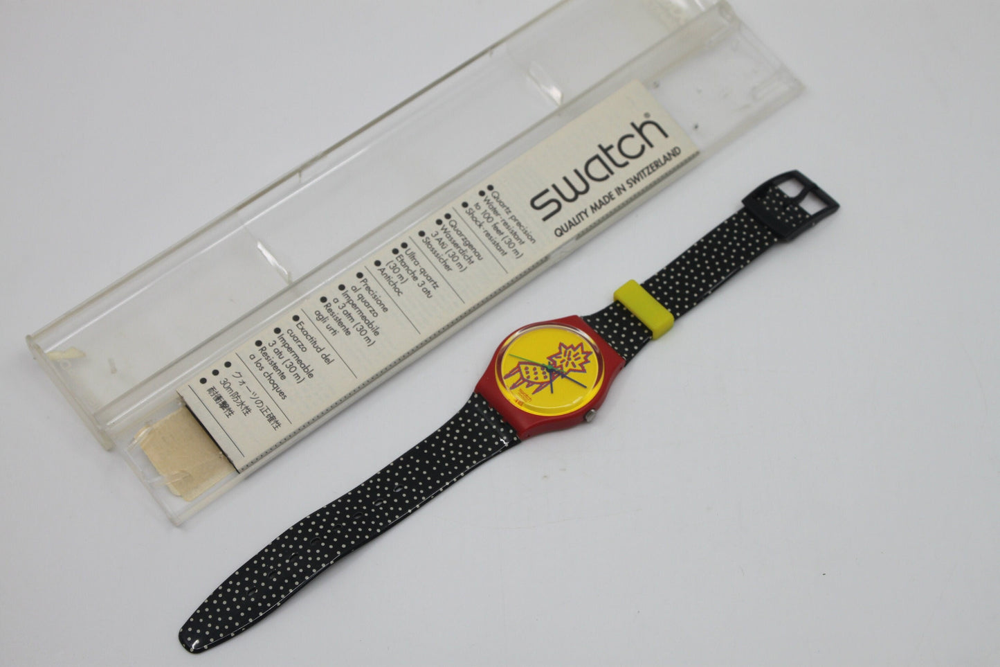 1993 Vintage Swatch watch 'Dot Chair', GR115, working 100% New Old Stock, Unworn, with original strap AND box
