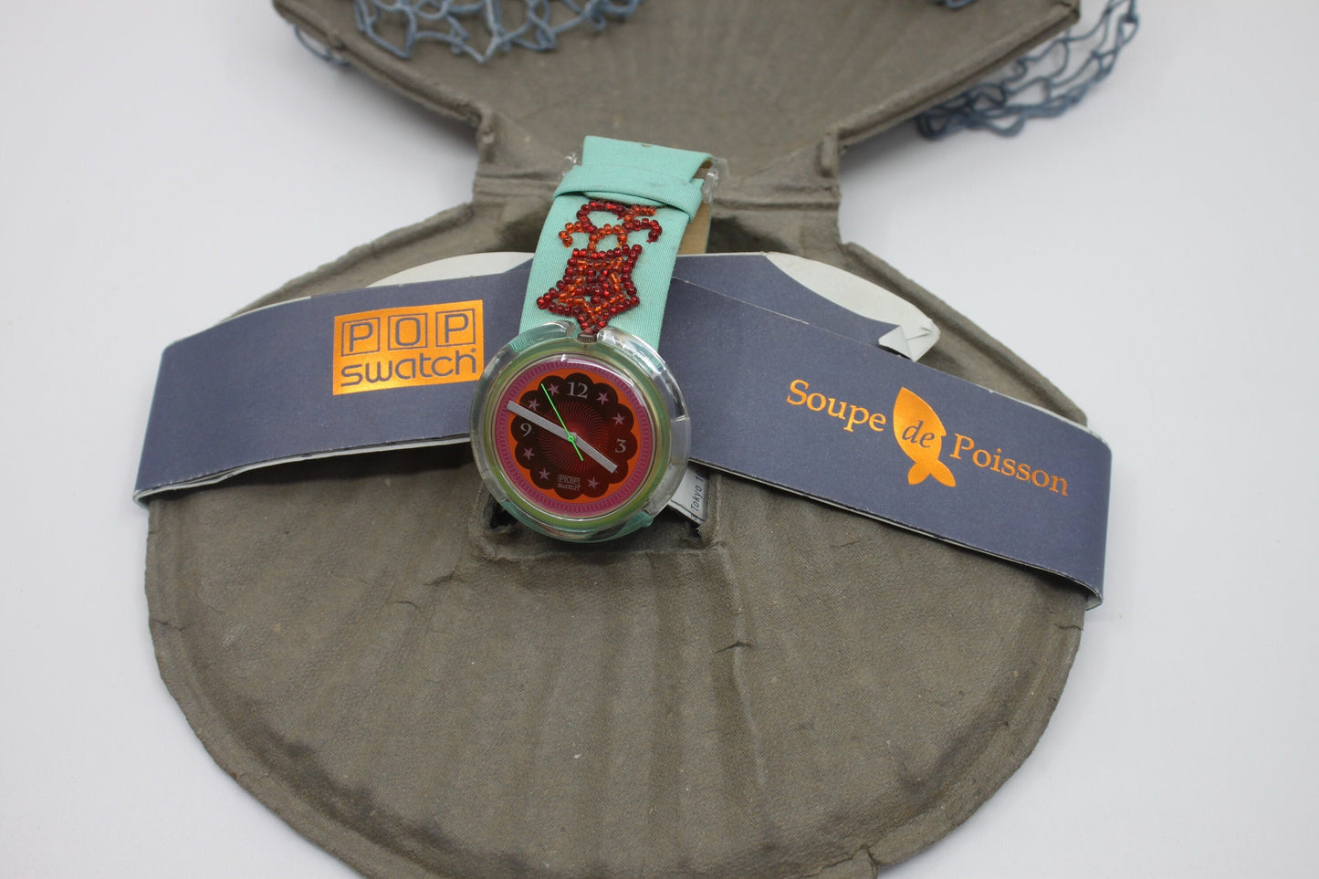 1993, Swatch, PopSwatch, 'Soupe de Poisson', PWZ106, NEW OLD STOCK, with Original Packaging