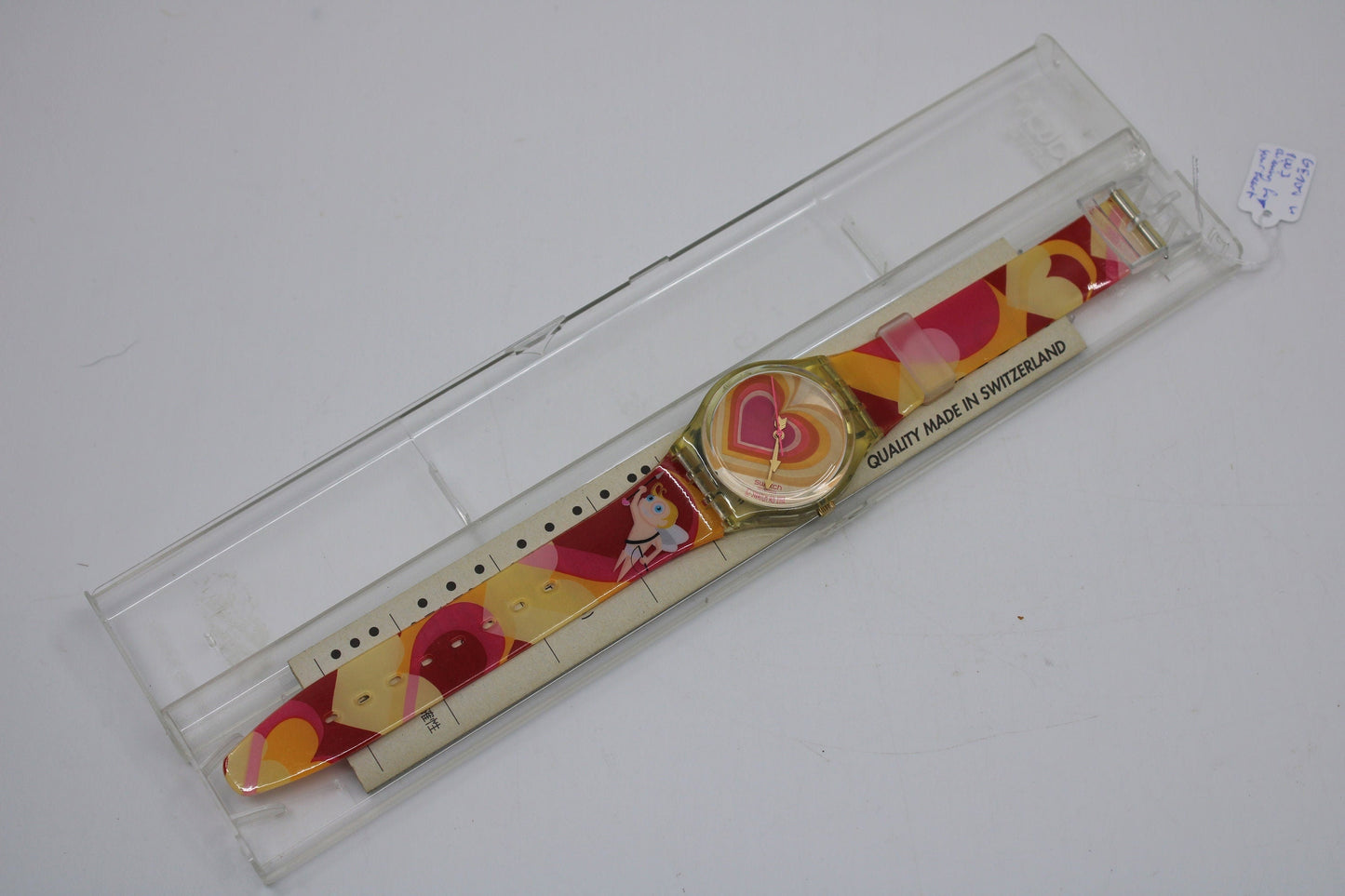 2003 Vintage Gents Valentines Swatch, 'Aiming for your heart', GE107, NEW and UNWORN, working 100% nice vintage Swatch watch