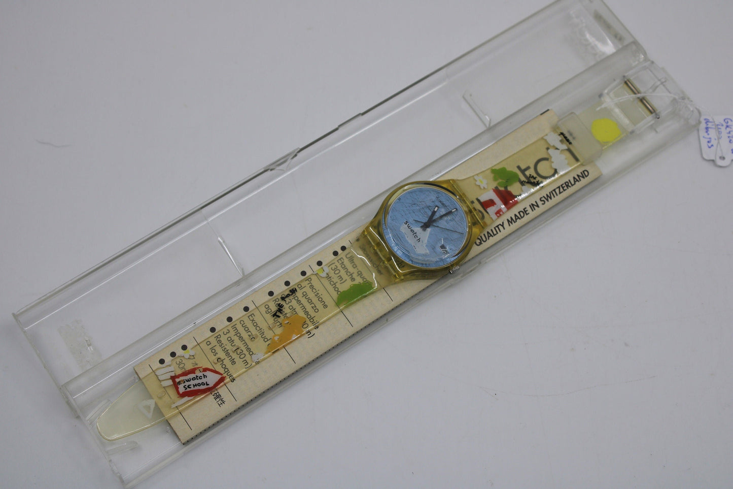 2000, Swatch, Gents, 'Dibujos', GK420, NEW and UNWORN, working 100%, original, strap with scribbles or sketches on it