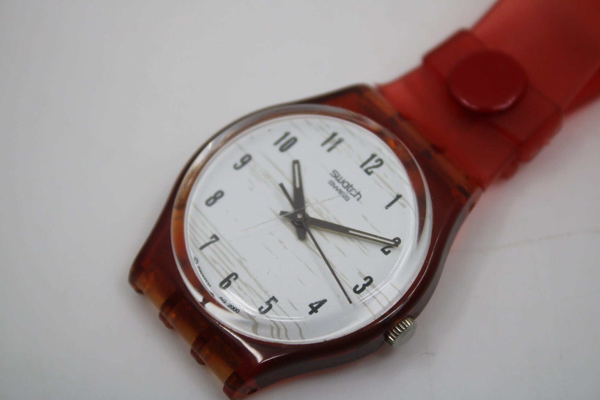 Unique, Vintage Swatch Keychain, GF112, 2001, 'Hors d'Oeuvre', made from recycled, NON-working Gents Swatch watch