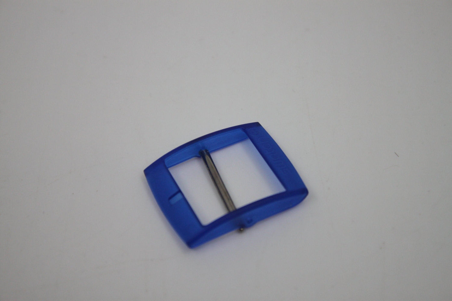1990s, Vintage Original Swatch Buckle + Metal Pin, for NEW GENTS, Translucent Translucent Blue, Inside width 20mm