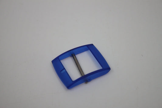 1990s, Vintage Original Swatch Buckle + Metal Pin, for NEW GENTS, Translucent Translucent Blue, Inside width 20mm