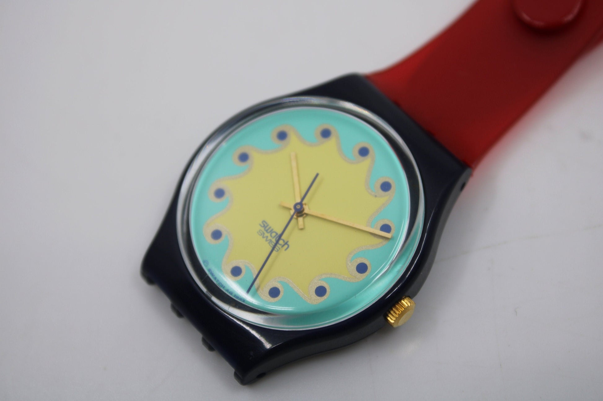 Unique, Vintage Swatch Keychain, GN140, 1994, 'Agathos', made from recycled, NON-working Gents Swatch watch