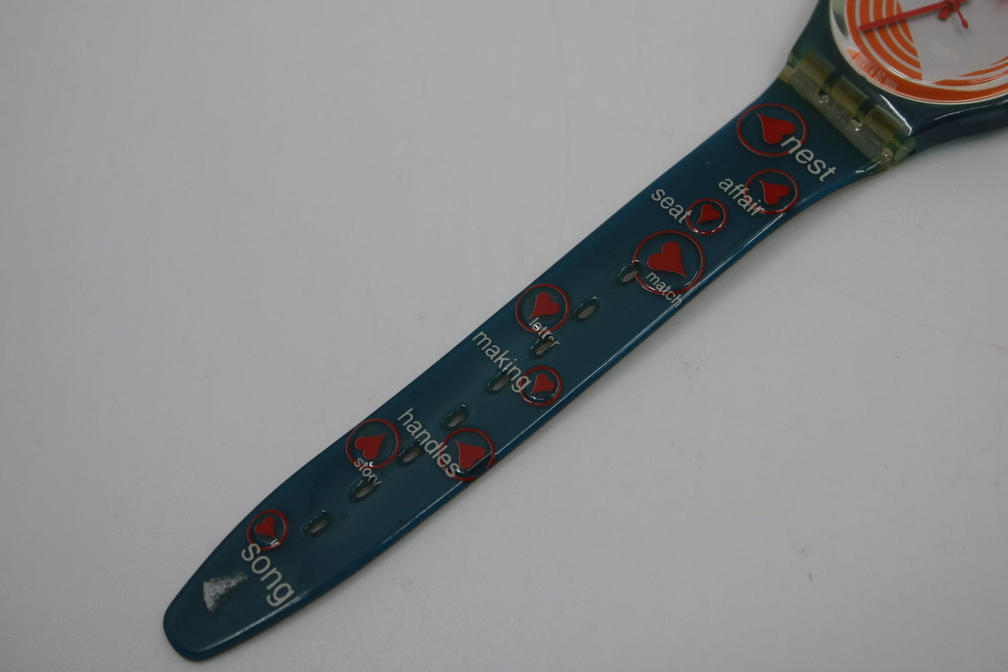 2000 Vintage Gents Valentines Swatch, 'Heartbeat', GN187, NEW and UNWORN, working 100% nice early vintage Swatch watch, strapholder broken