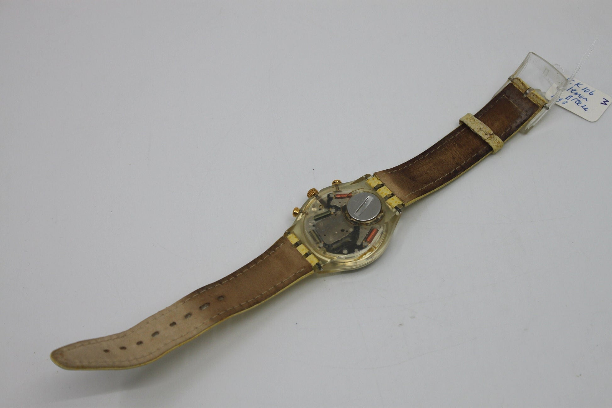 1993 'Lemon Breeze' vintage and early Gents Chrono Swatch SCK106, Good, Used Condition, WITH the original strap