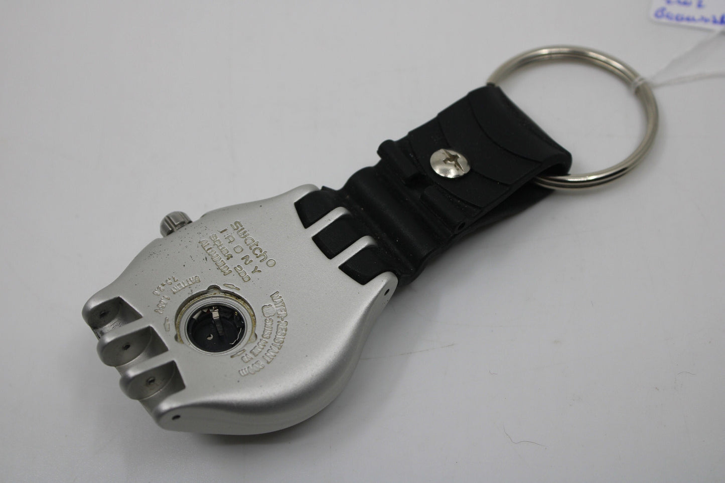 Unique, Vintage Swatch Keychain, made from recycled, NON-working Scuba 200 Irony Swatch watch