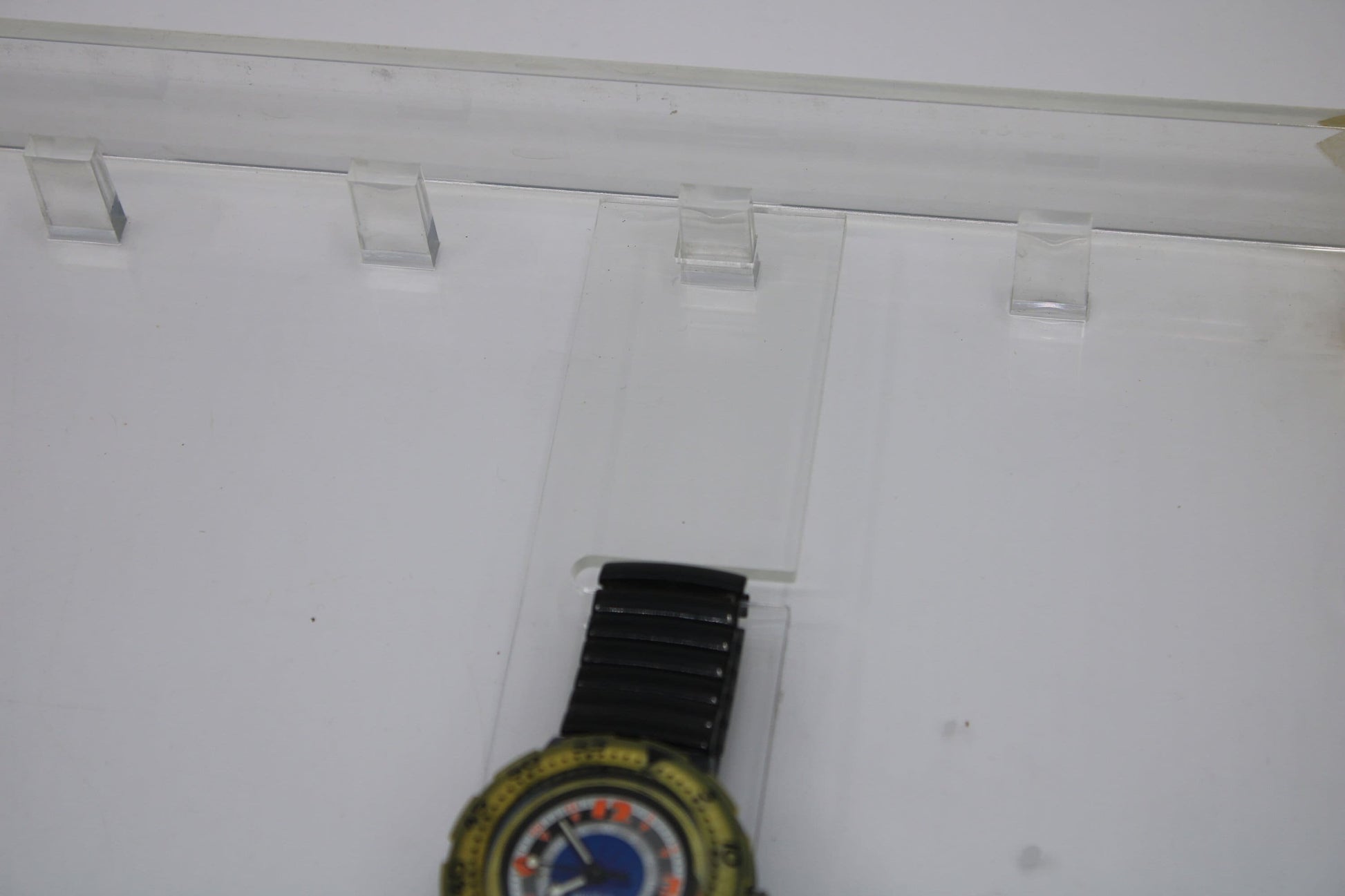 Vintage Swatch Plexiglass holder for display case, for holding watch with flex strap, VERY rare