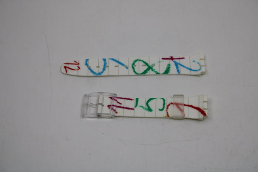 Vintage Swatch Strap, 'at School', GE167, 17mm, Gents, New Old Stock