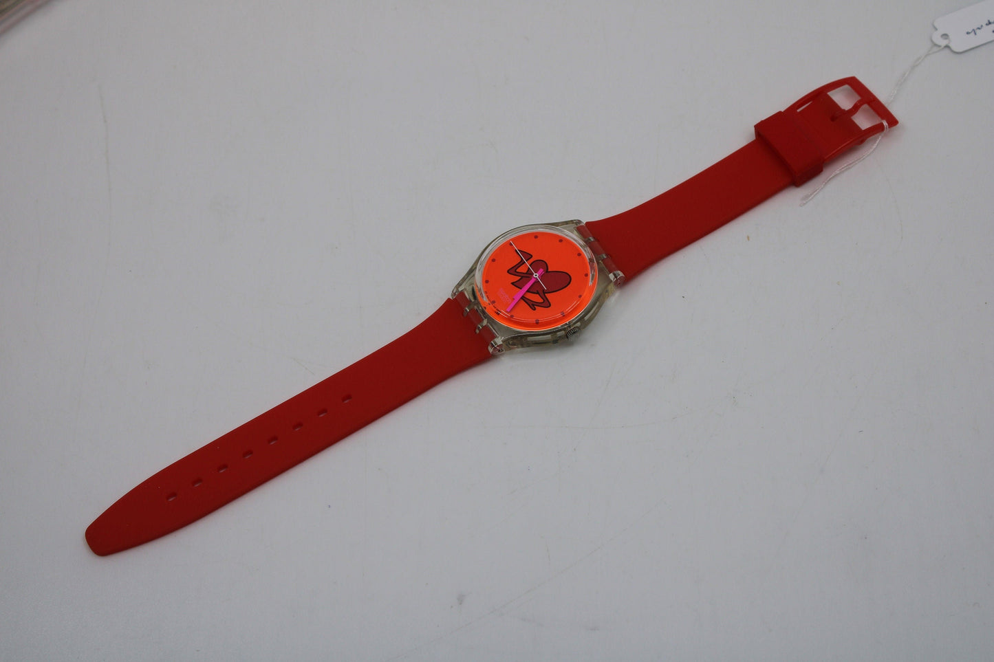 1997 Vintage Gents Valentines Swatch, 'Pounding Heart', GK237, NEW and UNWORN, working 100% nice vintage Swatch watch, NON-original strap