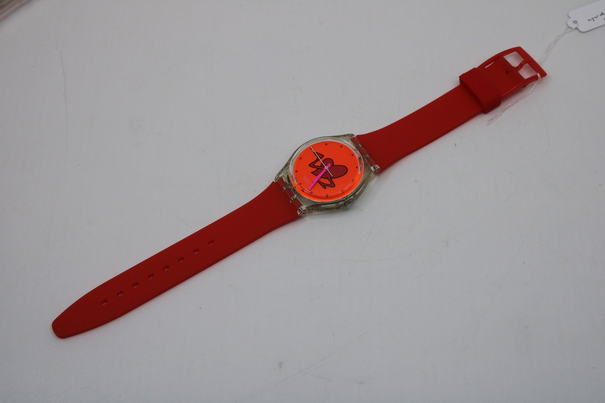 1997 Vintage Gents Valentines Swatch, 'Pounding Heart', GK237, NEW and UNWORN, working 100% nice vintage Swatch watch, NON-original strap