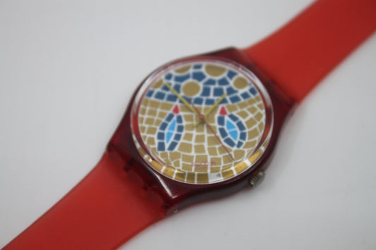 1990, Vintage Gents Swatch, 'Ravenna' GR107, NO box, Nice Original Condition, working 100% brand new, NON-original strap