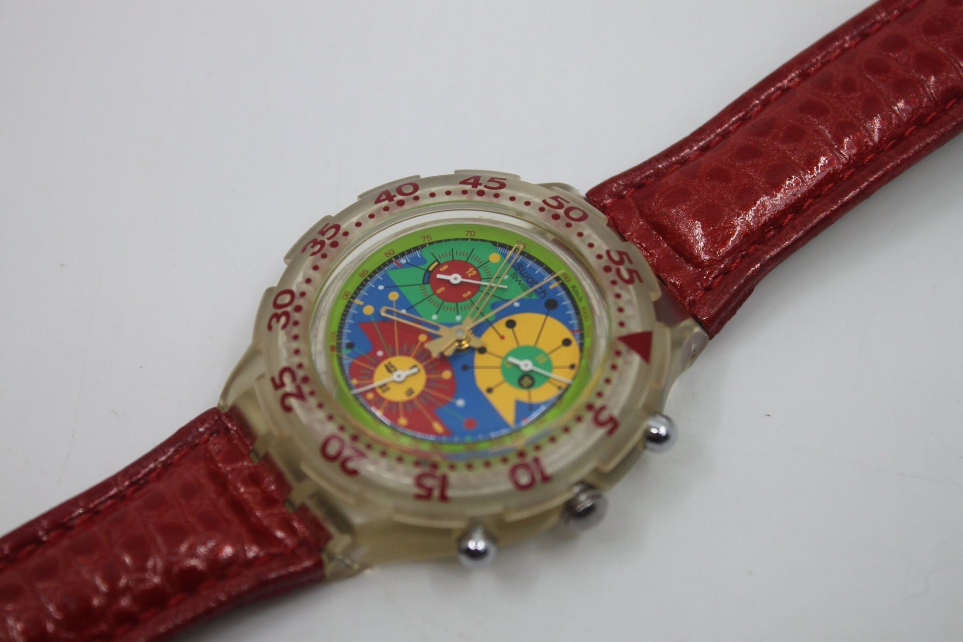 2000 Vintage Swatch Aqua-Chrono Scuba 'Paraiso Perdido' SBK120, nice condition, clock working 100%, NON-original strap