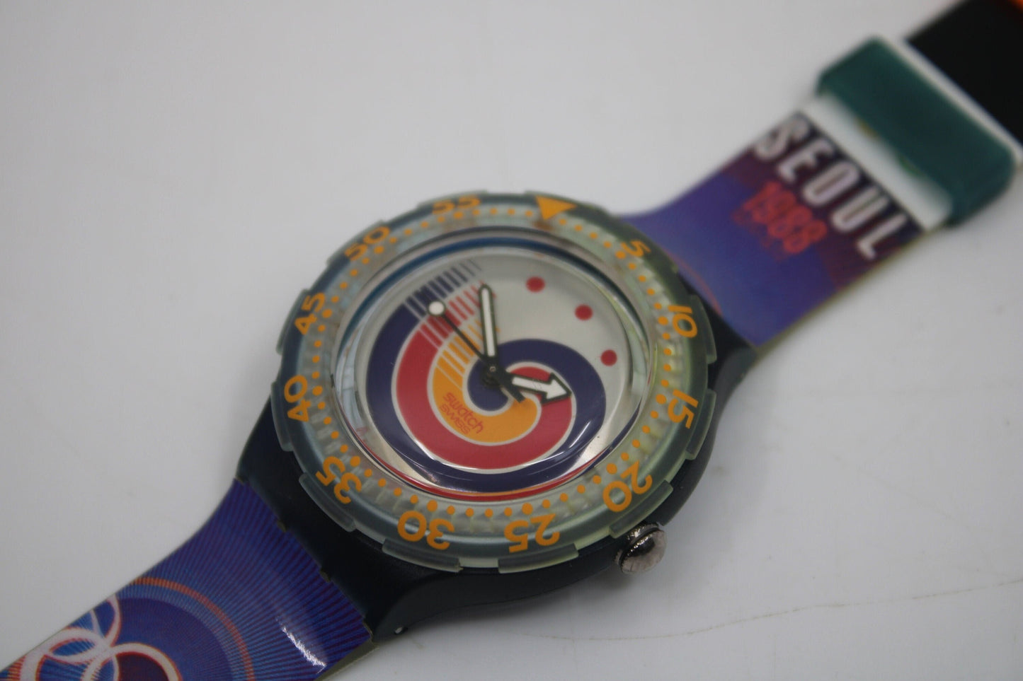 1994, Vintage Swatch Scuba 'Seoul 1988' SDZ100, NO Original Box, In New Old Stock Condition, Never Worn working 100%