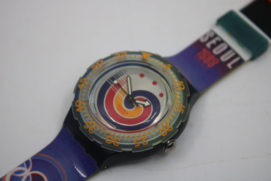 1994, Vintage Swatch Scuba 'Seoul 1988' SDZ100, NO Original Box, In New Old Stock Condition, Never Worn working 100%