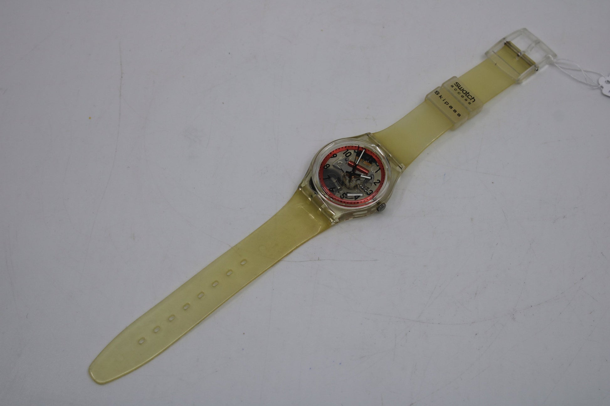 1997 Vintage Gents Access Swatch 'Magic Snow' SKK106, UNUSED and NEW old stock with original, NEW strap