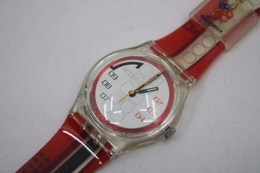 1998 Vintage Gents Access Swatch 'Menang' SKK108, UNUSED and NEW old stock with original, NEW strap