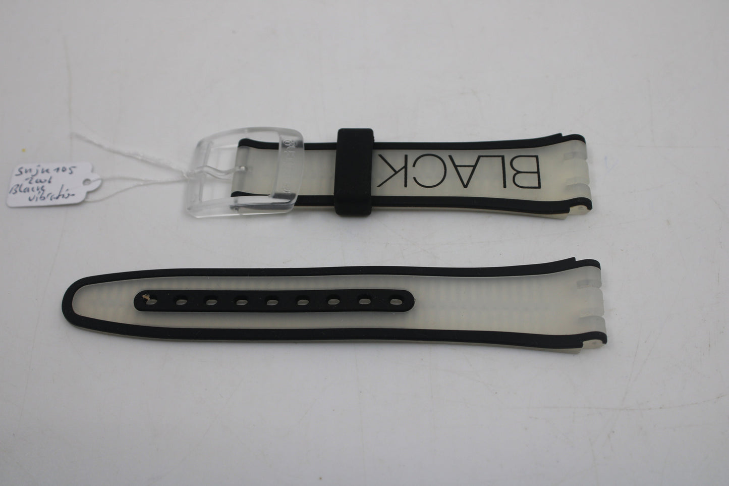 Vintage Swatch 'Jelly in Jelly' Strap, 'Black Vibration', SUJK105, 19mm, NEW OLD STOCK, Never Used