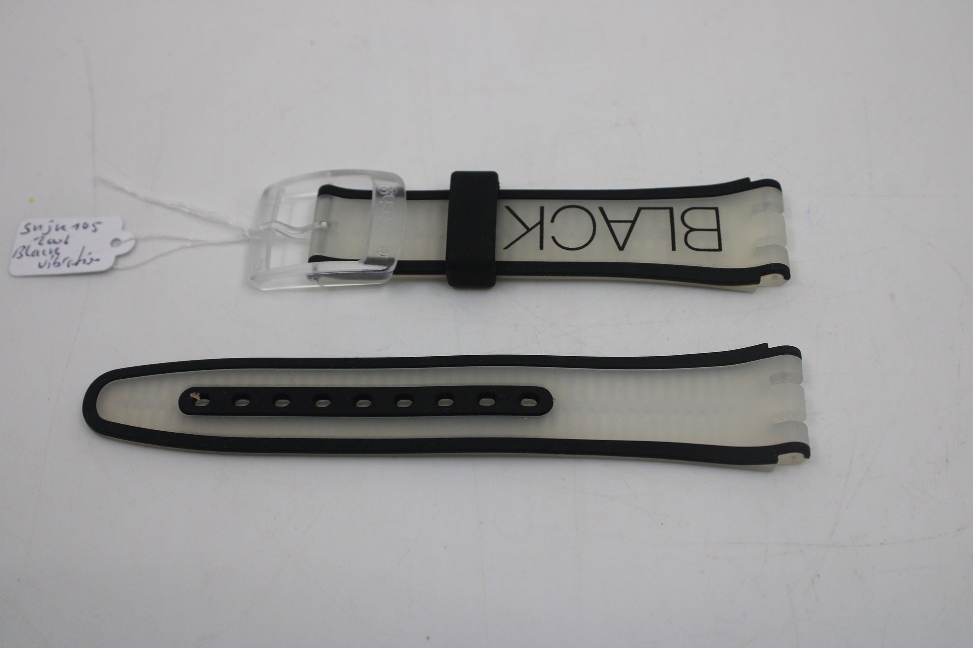 Vintage Swatch 'Jelly in Jelly' Strap, 'Black Vibration', SUJK105, 19mm, NEW OLD STOCK, Never Used