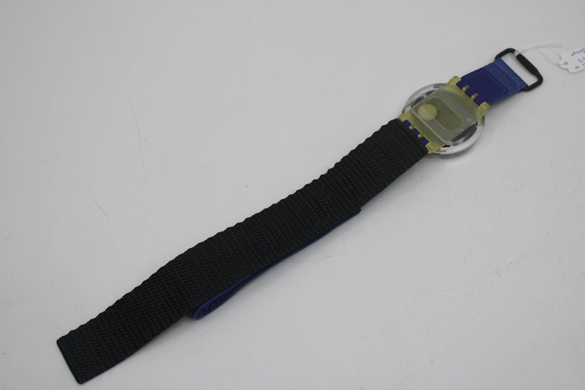 Swatch, Access PopSwatch, 1998, 'Snowbump', PBK101, new old stock, NEVER USED, with original hook & loop strap