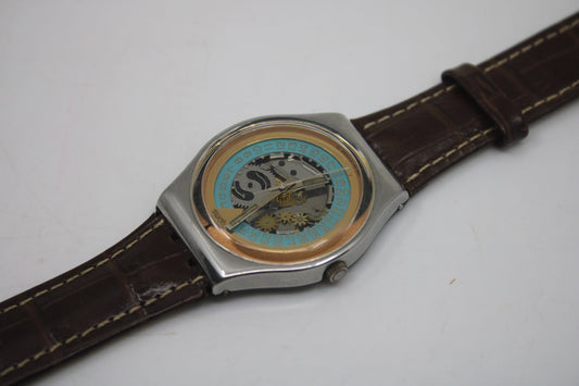 1989, Vintage Gents Swatch, 'Day Off' GY400, VERY Good, Used Condition, working 100%, NON-original Swatch strap
