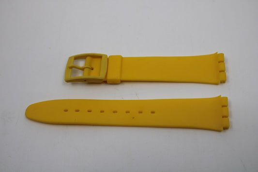 1984 Swatch Gents 17mm, Yellow Racer, GJ400, NON-original brandnew strap