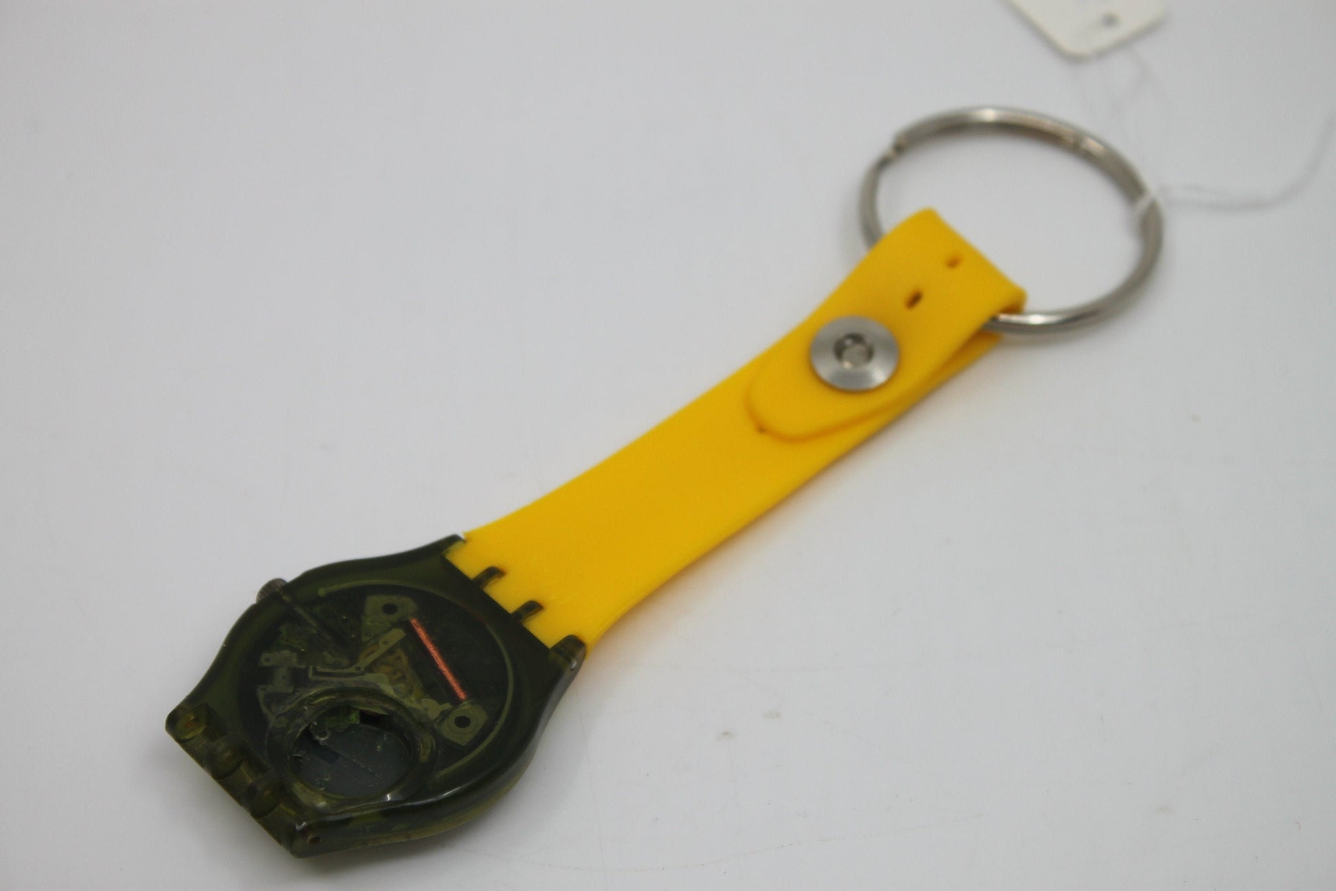Unique, Vintage Swatch Keychain, GG111, 1991, 'Crash!!!', made from recycled, NON-working Gents Swatch watch