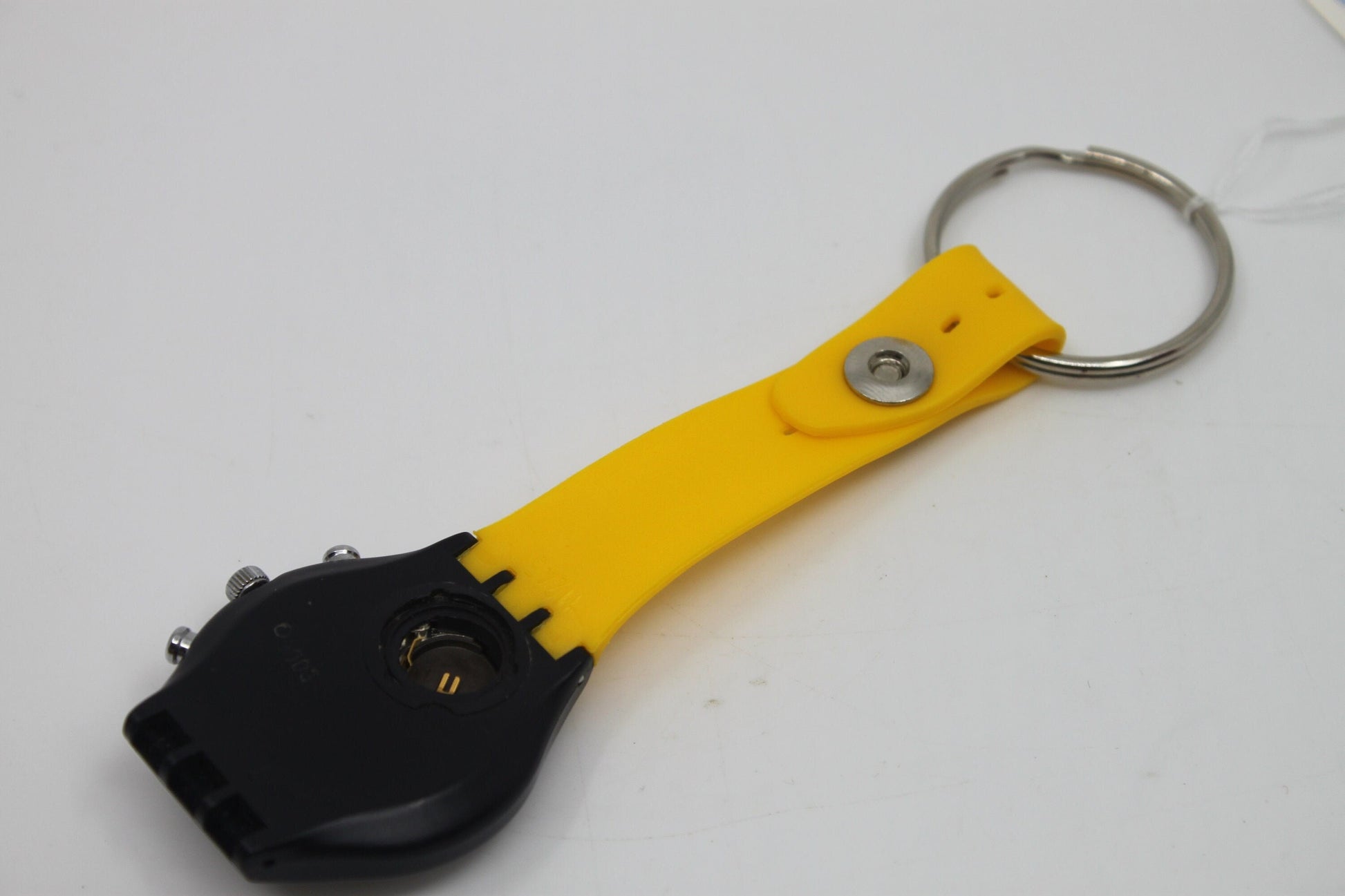 Unique, Vintage Swatch Keychain, SCN102, 1991, 'Silver Star', made from recycled, NON-working Chrono Swatch watch