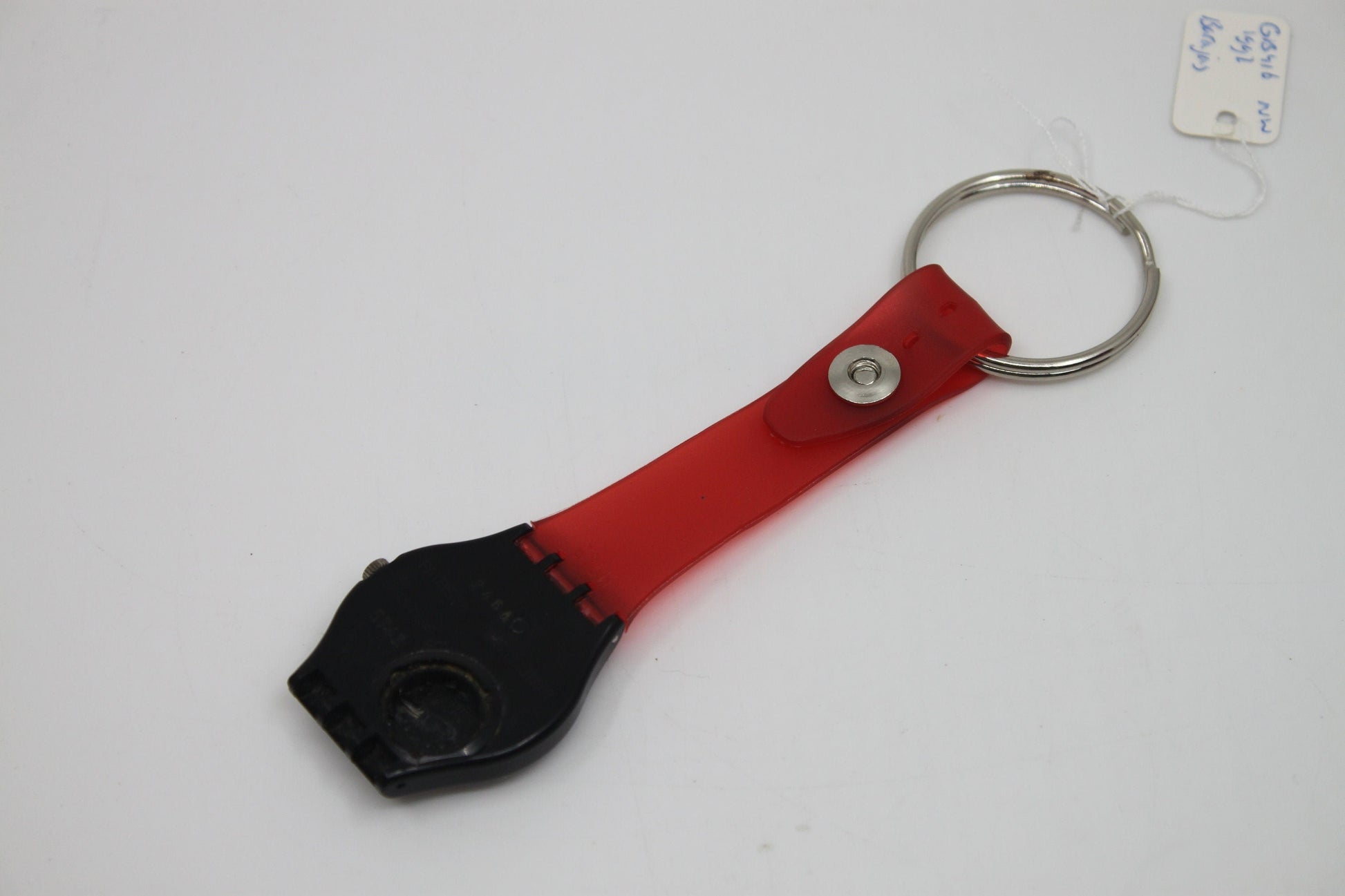 Unique, Vintage Swatch Keychain, GB416, 1992, 'Barajas', made from recycled, NON-working Gents Swatch watch
