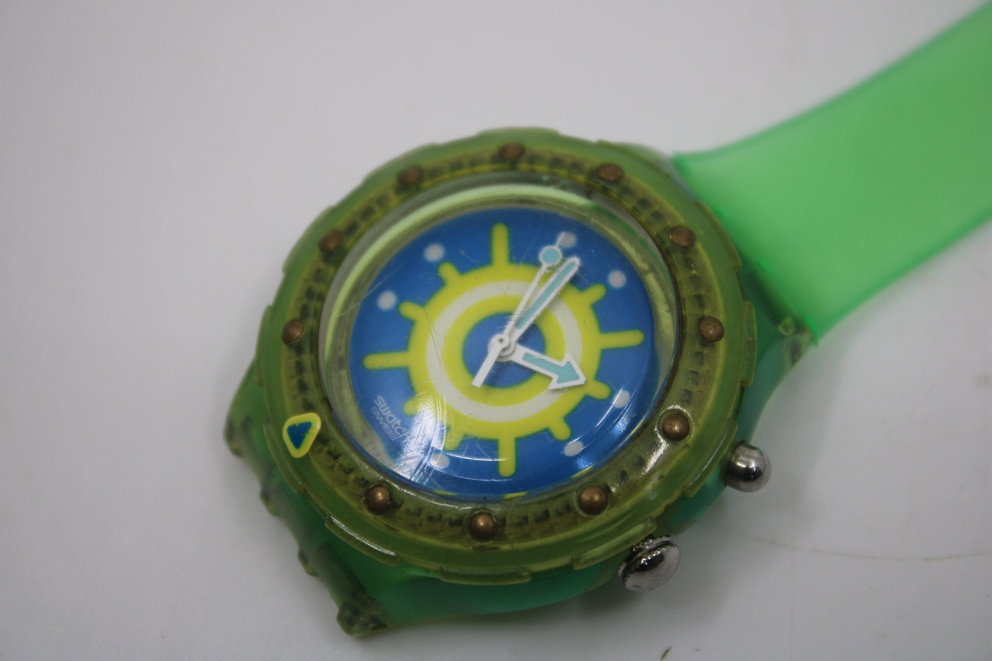 Unique, Vintage Swatch Keychain, SDL900, 1997, 'Reef', made from recycled, NON-working Scuba Swatch watch