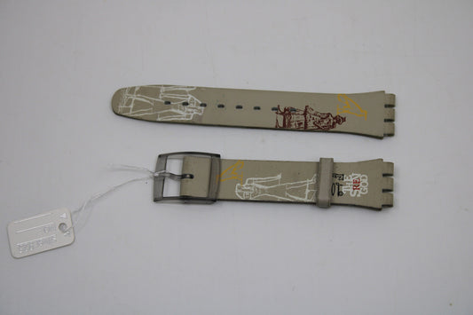 2000, Vintage Swatch Leather Strap, 'Nefertiti', GM153, 17mm, Gents, New Old Stock