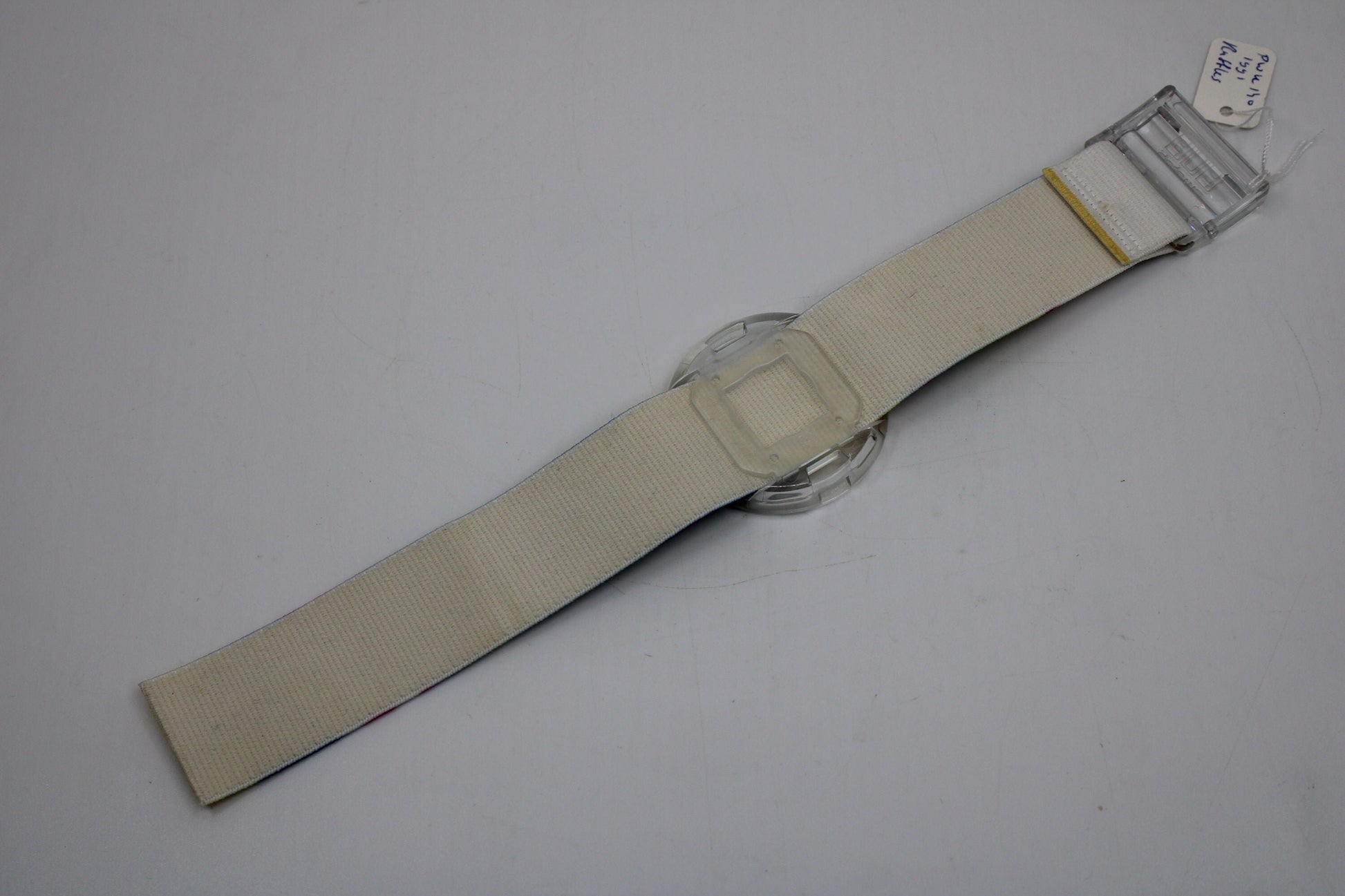 1991 Vintage Pop Swatch Strap + Ring, 'Raffles', PWK140, PopSwatch, MINT condition
