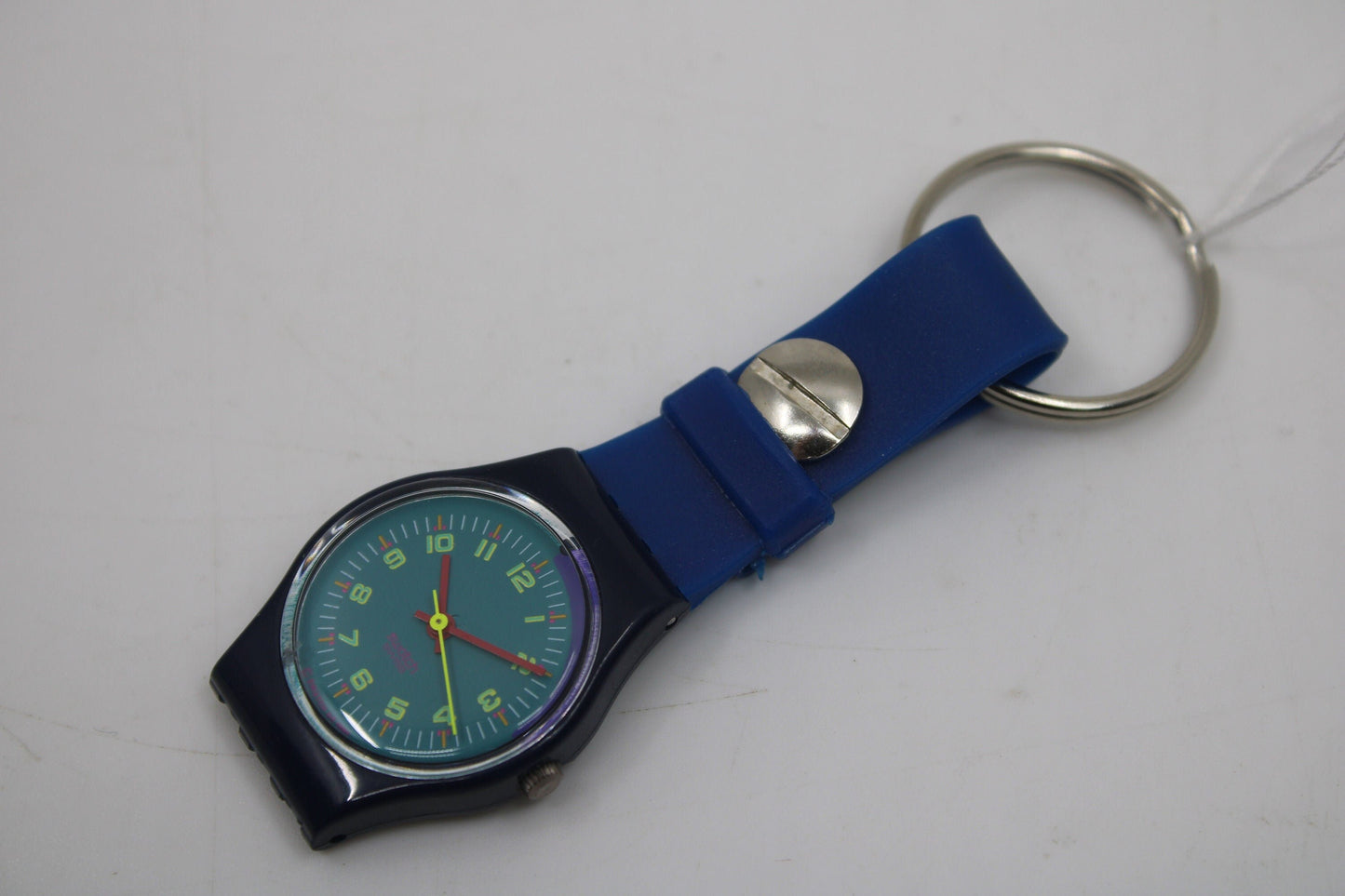 Unique, Vintage Swatch Keychain, LL101, 1990, 'Gym Session', made from recycled, NON-working Ladies Swatch watch